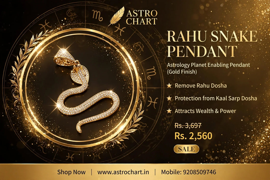Rahu Snake Pendant (Gold Finish)
