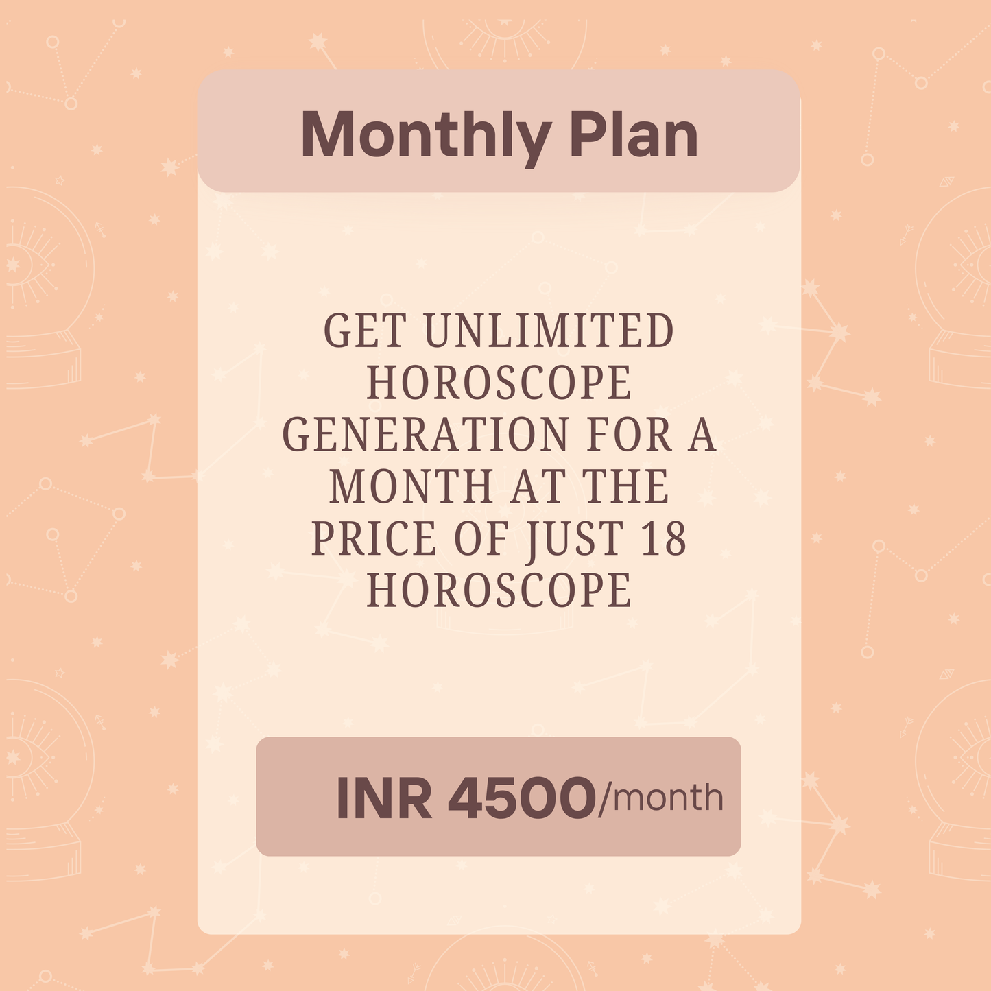1 Month Unlimited Horoscope Generation Plan